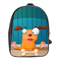 Funny Cartoon Dog School Bag (xl) by trulycreative