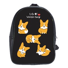 Life Of Welsh Corgi Dog School Bag (large) by trulycreative