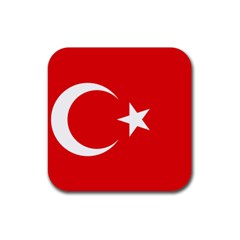 Flag Of Turkey Rubber Coaster (square)  by abbeyz71