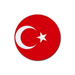 Flag Of Turkey Rubber Coaster (round)  by abbeyz71