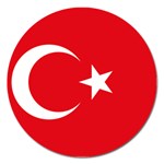 Flag of Turkey Magnet 5  (Round) Front