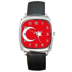 Flag Of Turkey Square Metal Watch by abbeyz71