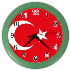 Flag Of Turkey Color Wall Clock by abbeyz71