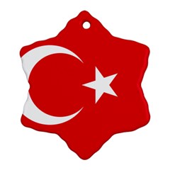Flag Of Turkey Snowflake Ornament (two Sides) by abbeyz71