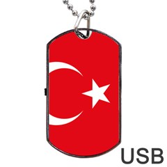 Flag Of Turkey Dog Tag Usb Flash (one Side) by abbeyz71