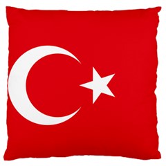 Flag Of Turkey Large Flano Cushion Case (one Side) by abbeyz71