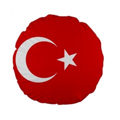 Flag Of Turkey Standard 15  Premium Flano Round Cushions by abbeyz71