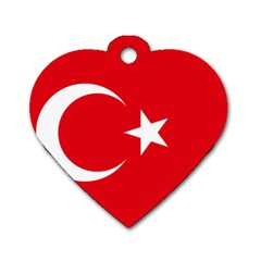 Vertical Flag Of Turkey Dog Tag Heart (two Sides) by abbeyz71