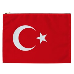 Vertical Flag Of Turkey Cosmetic Bag (xxl) by abbeyz71