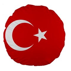 Vertical Flag Of Turkey Large 18  Premium Flano Round Cushions by abbeyz71