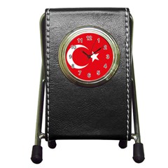 National Cockade Of Turkey Pen Holder Desk Clock by abbeyz71