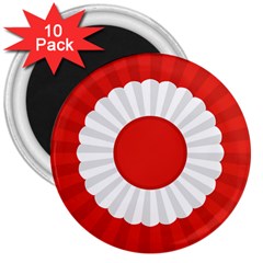 National Cockade Of Turkey 3  Magnets (10 Pack)  by abbeyz71