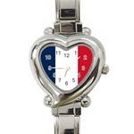 Flag of France Heart Italian Charm Watch Front