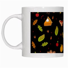 Thanksgiving Turkey Pattern White Mugs by Valentinaart