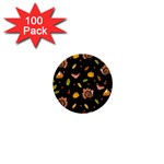 Thanksgiving Turkey pattern 1  Mini Buttons (100 pack)  Front