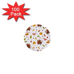 Thanksgiving Turkey Pattern 1  Mini Buttons (100 Pack)  by Valentinaart