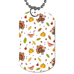 Thanksgiving Turkey Pattern Dog Tag (one Side) by Valentinaart