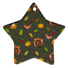 Thanksgiving Turkey Pattern Ornament (star)