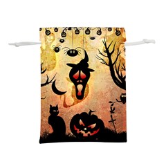 Funny Halloween Design, Pumpkin, Cat, Owl And Crow Lightweight Drawstring Pouch (s) by FantasyWorld7