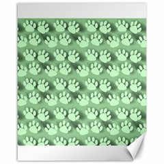 Pattern Texture Feet Dog Green Canvas 16  X 20  by HermanTelo