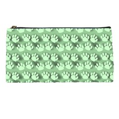 Pattern Texture Feet Dog Green Pencil Cases by HermanTelo