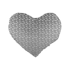 Background Polka Grey Standard 16  Premium Flano Heart Shape Cushions by HermanTelo