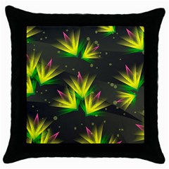 Floral Abstract Lines Throw Pillow Case (black) by HermanTelo