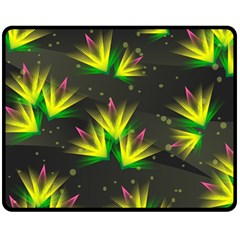 Floral Abstract Lines Double Sided Fleece Blanket (medium) 