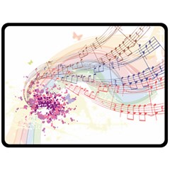 Music Notes Abstract Double Sided Fleece Blanket (large) 