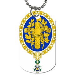 Coat O Arms Of The French Republic Dog Tag (one Side)