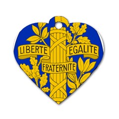 Arms Of The French Republic Dog Tag Heart (one Side) by abbeyz71