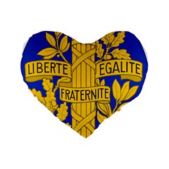 Arms Of The French Republic Standard 16  Premium Heart Shape Cushions by abbeyz71