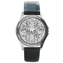 Arms Of The French Republic  Round Metal Watch by abbeyz71
