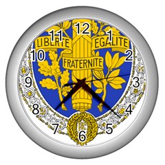 Coat Of Arms Of The French Republic, 1905-1953 Wall Clock (silver) by abbeyz71