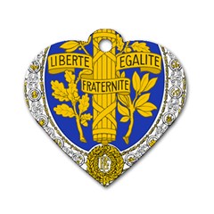 Coat Of Arms Of The French Republic, 1905-1953 Dog Tag Heart (one Side) by abbeyz71