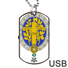Coat Of Arms Of The French Republic, 1905-1953 Dog Tag Usb Flash (one Side) by abbeyz71