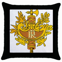 French Republic Diplomatic Emblem Throw Pillow Case (black) by abbeyz71