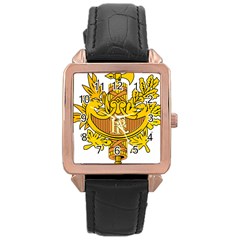 French Republic Diplomatic Emblem Rose Gold Leather Watch  by abbeyz71