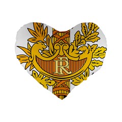 French Republic Diplomatic Emblem Standard 16  Premium Flano Heart Shape Cushions by abbeyz71