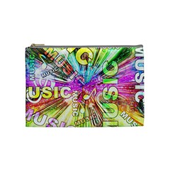 Music Abstract Sound Colorful Cosmetic Bag (medium)
