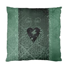 Elegant Heart With Piano And Clef On Damask Background Standard Cushion Case (one Side) by FantasyWorld7