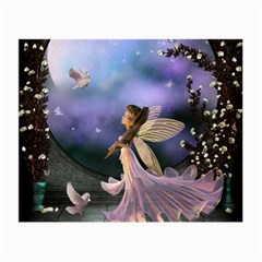 Little Fairy With Dove Small Glasses Cloth by FantasyWorld7