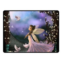 Little Fairy With Dove Double Sided Fleece Blanket (Small) 