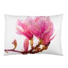 Magnolia Roze Aquarel Watercolor Pillow Case by picsaspassion