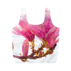 Magnolia Roze Aquarel Watercolor Full Print Recycle Bag (m) by picsaspassion