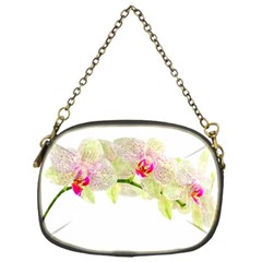 Phalenopsis Orchid White Lilac Watercolor Aquarel Chain Purse (one Side) by picsaspassion