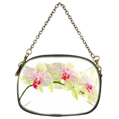 Phalenopsis Orchid White Lilac Watercolor Aquarel Chain Purse (two Sides) by picsaspassion