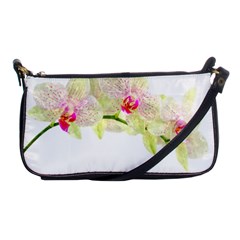 Phalenopsis Orchid White Lilac Watercolor Aquarel Shoulder Clutch Bag by picsaspassion