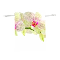 Phalenopsis Orchid White Lilac Watercolor Aquarel Lightweight Drawstring Pouch (m) by picsaspassion