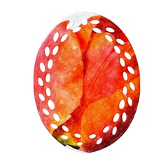 Spring Tulip Red Watercolor Aquarel Ornament (oval Filigree) by picsaspassion